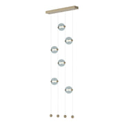 Abacus 6-Light Ceiling-to-Floor LED Pendant in Soft Gold - 139055-LED-STND-84-YL0668 by Hubbardton Forge