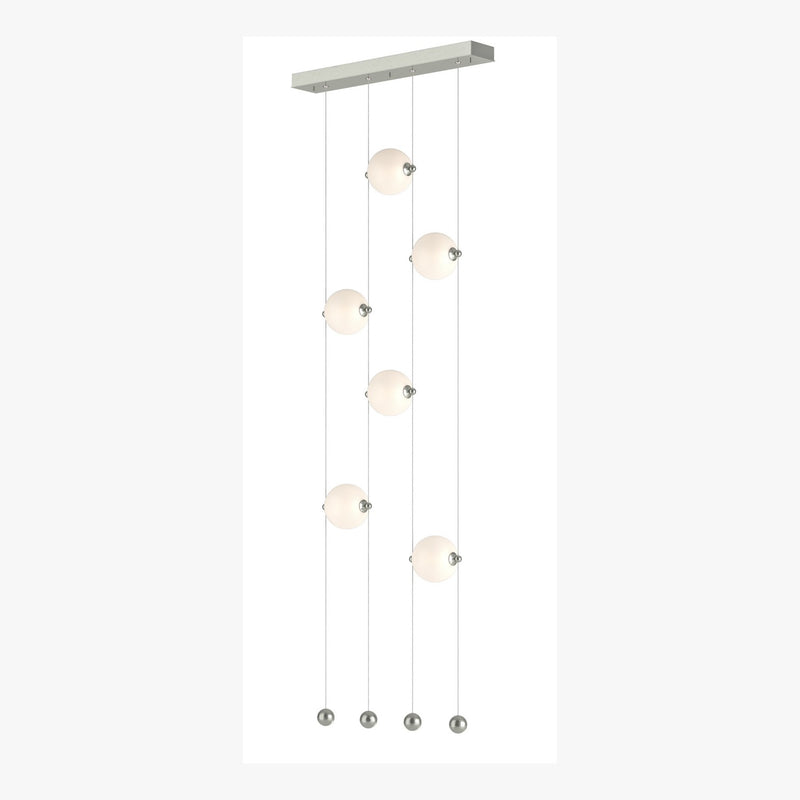 Abacus 6-Light Ceiling-to-Floor LED Pendant in Sterling - 139055-LED-STND-85-GG0668 by Hubbardton Forge