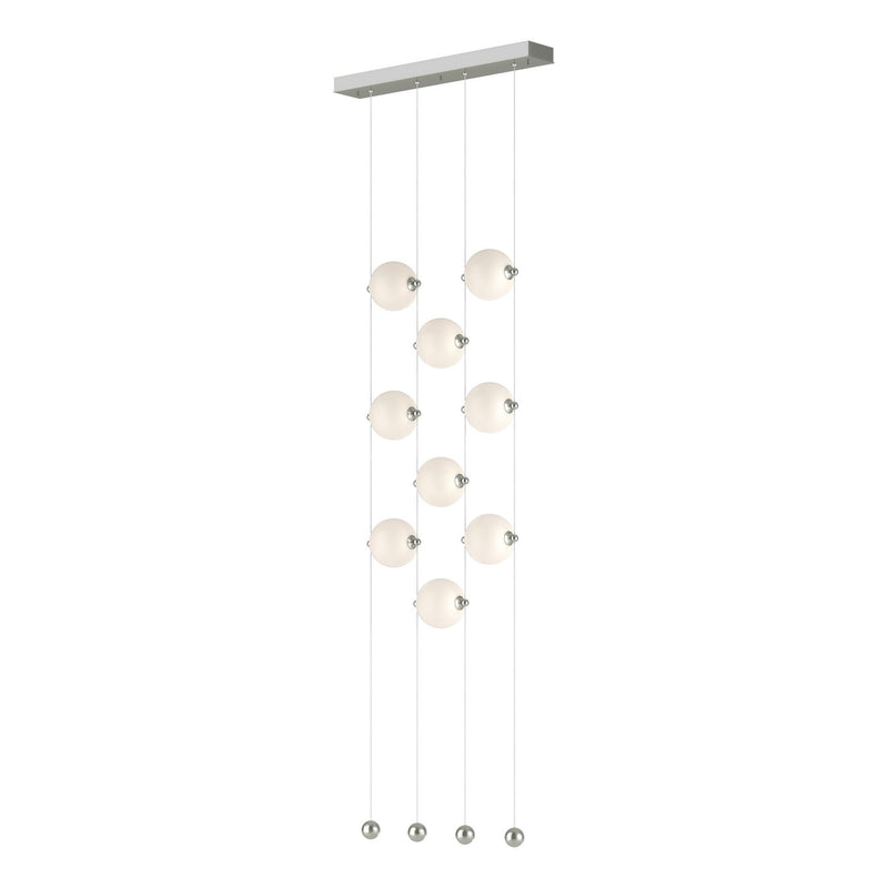 Abacus 9-Light Ceiling-to-Floor LED Pendant in Sterling - 139057-LED-STND-85-GG0668 by Hubbardton Forge