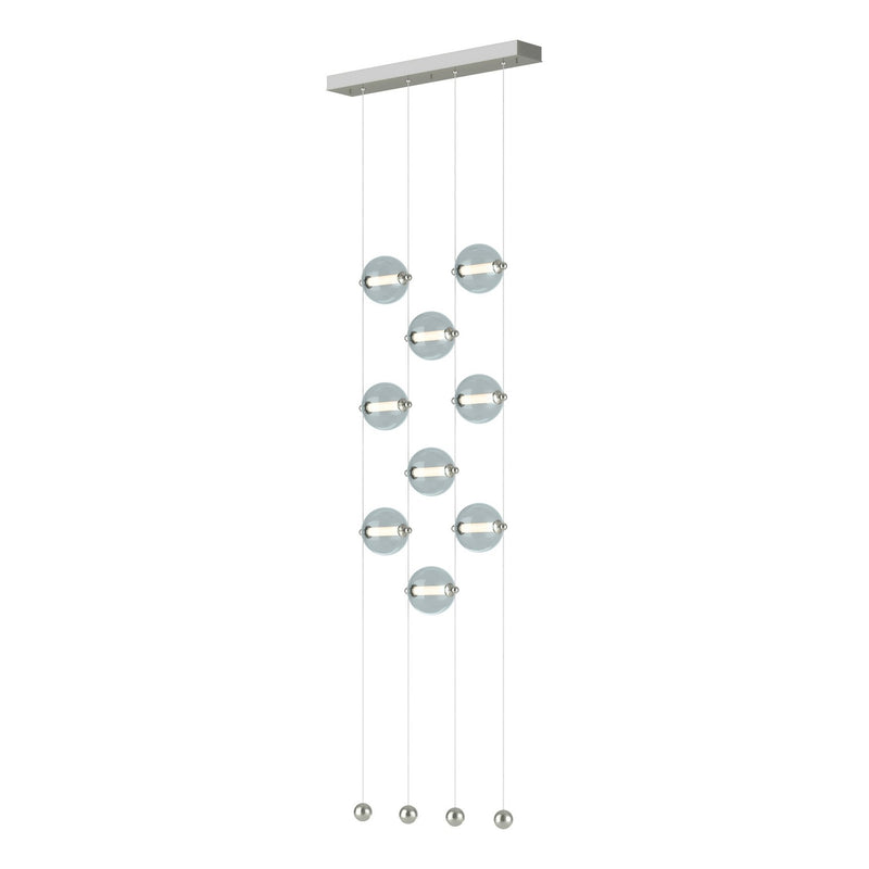 Abacus 9-Light Ceiling-to-Floor LED Pendant in Sterling - 139057-LED-STND-85-YL0668 by Hubbardton Forge