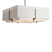 Exos Square Large Double Shade Pendant in Dark Smoke - 139635-SKT-MULT-07-SF2012-SF2401 by Hubbardton Forge
