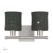 Weavington 2-Light Bath Vanity Light in Brushed Nickel