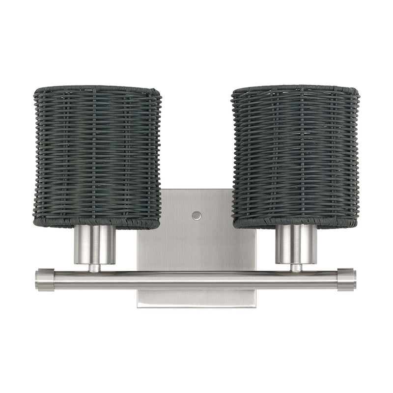 Weavington 2-Light Bath Vanity Light in Brushed Nickel