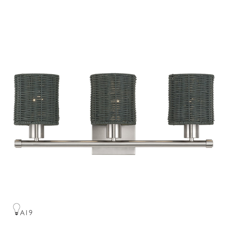 Weavington 3-Light Bath Vanity Light in Brushed Nickel