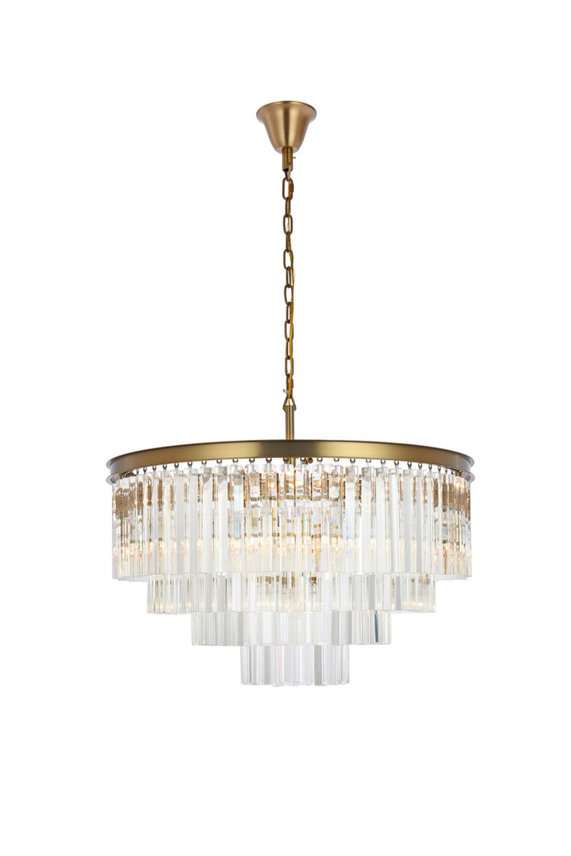 1201D32SG/RC- Sydney 17-Light Chandelier in Satin Gold by Elegant Lighting