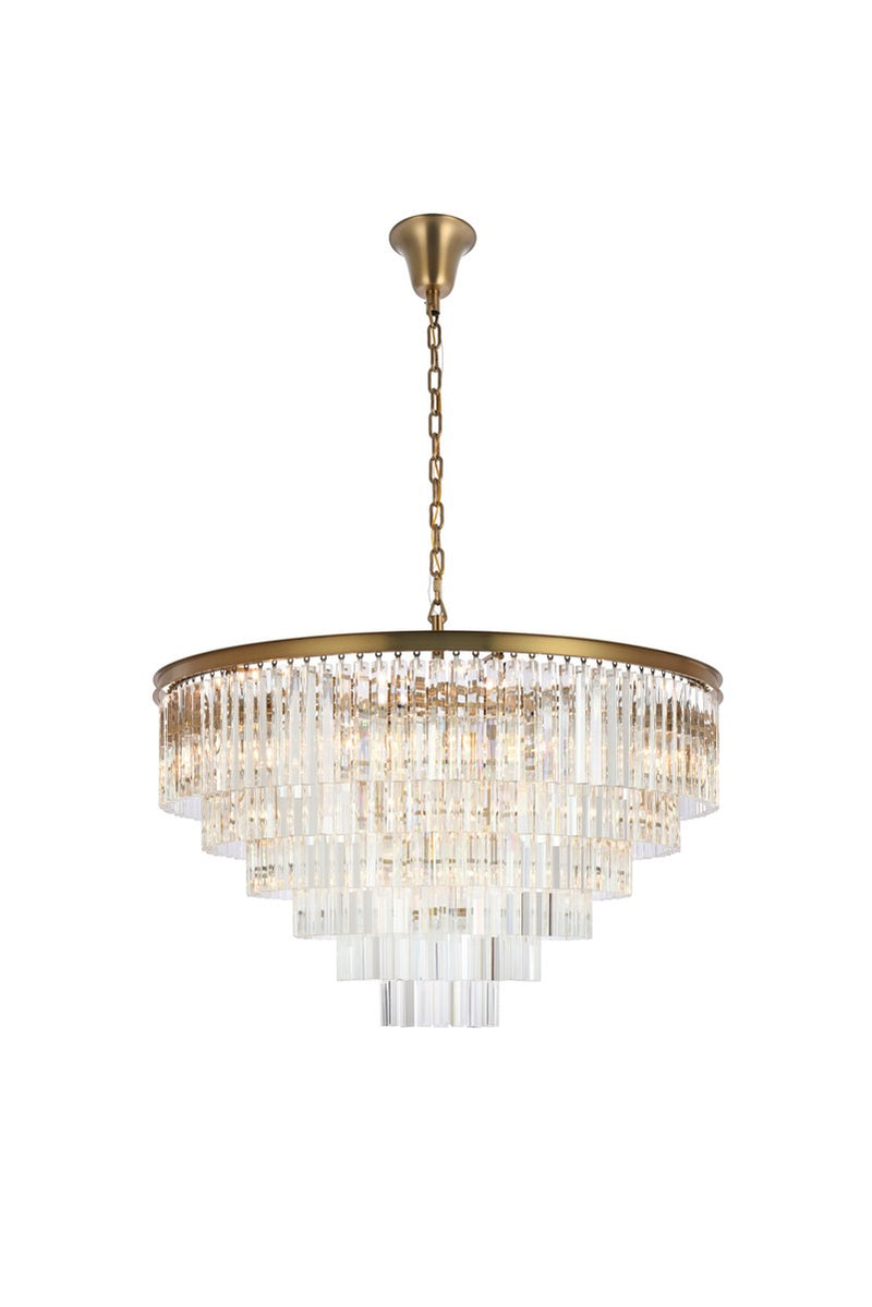 1201D44SG/RC- Sydney 33-Light Chandelier in Satin Gold by Elegant Lighting