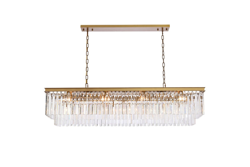 1202D60SG/RC- Sydney 12-Light Chandelier in Satin Gold by Elegant Lighting