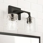 Clint 2-Light Bath Vanity Light in Black Iron