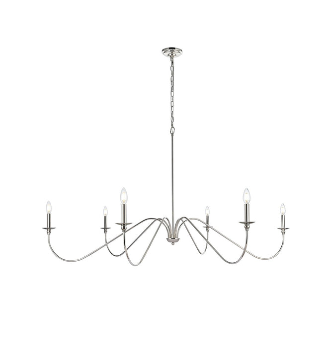Rohan Six Light Chandelier in Polished Nickel