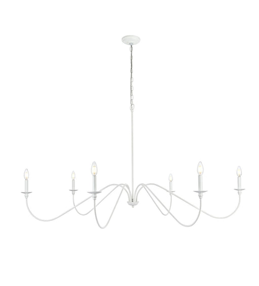Rohan Six Light Chandelier in White