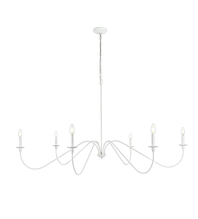 Rohan Six Light Chandelier in White