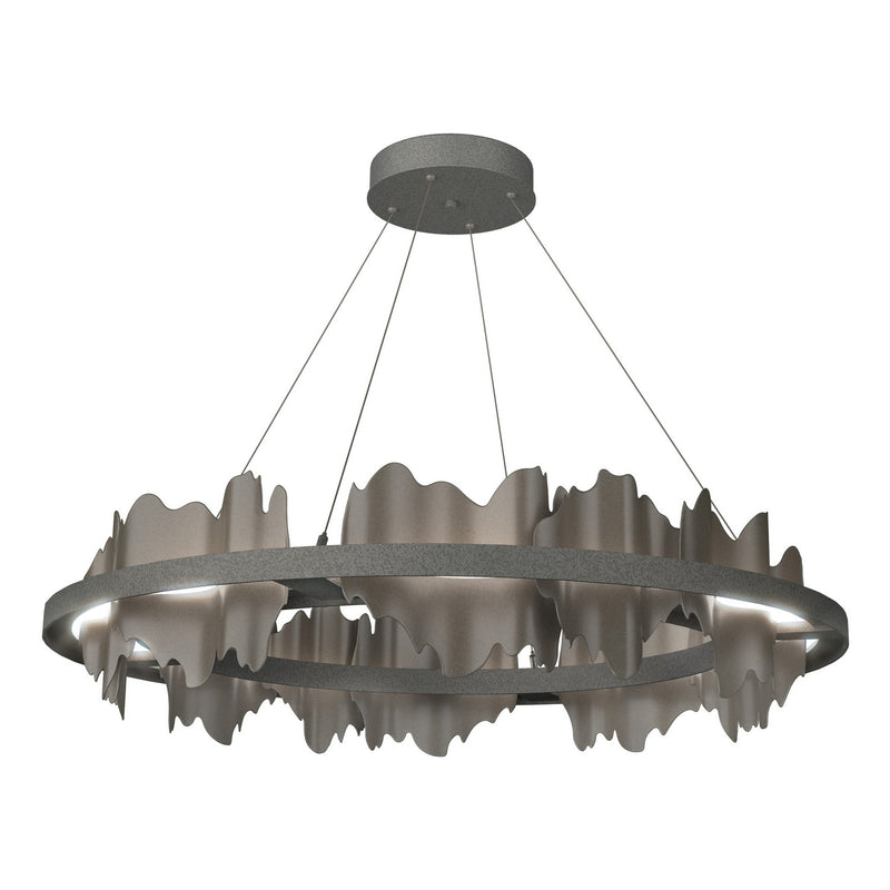 Hildene Circular LED Pendant in Natural Iron with Dark Smoke Accent - 139653-LED-STND-20-07 by Hubbardton Forge