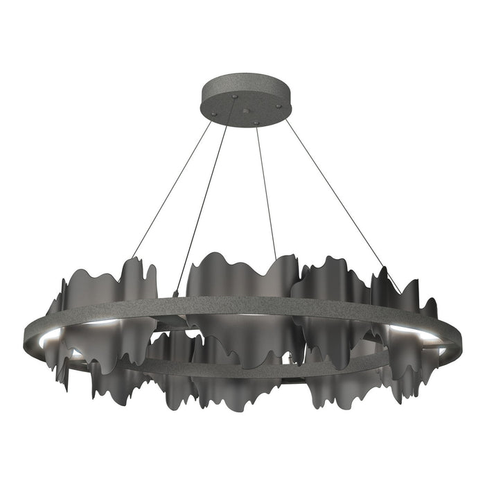 Hildene Circular LED Pendant in Natural Iron with Black Accent - 139653-LED-STND-20-10 by Hubbardton Forge