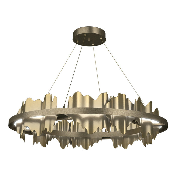 Hildene Circular LED Pendant in Soft Gold with Modern Brass Accent - 139653-LED-STND-84-86 by Hubbardton Forge