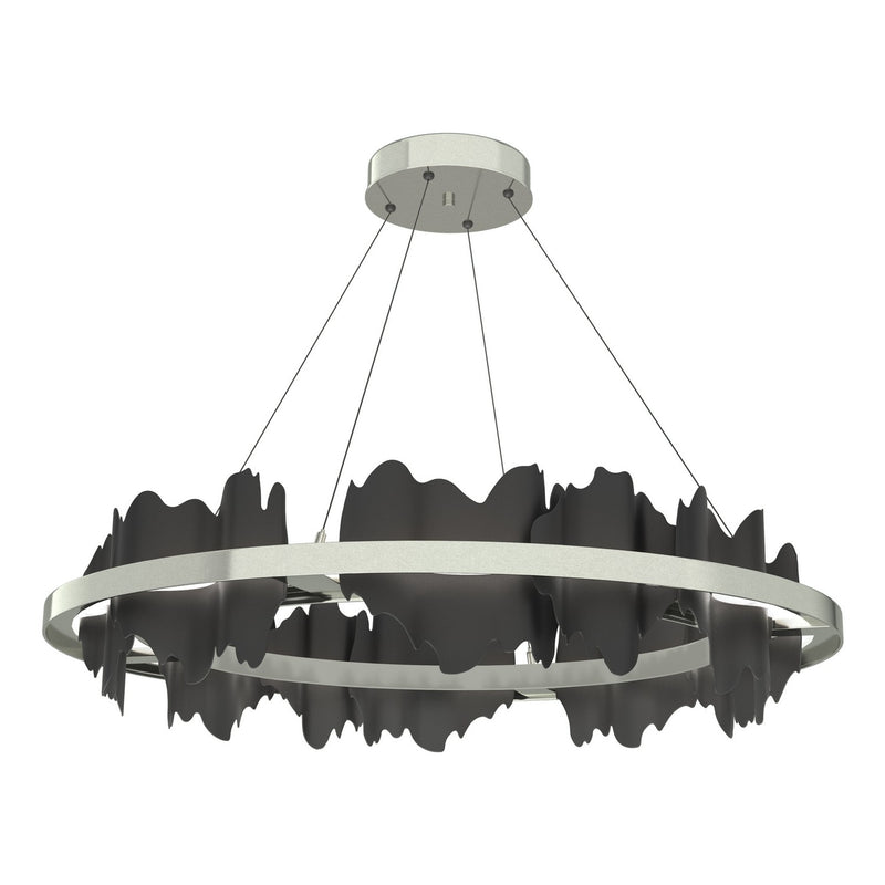 Hildene Circular LED Pendant in Sterling with Black Accent - 139653-LED-STND-85-10 by Hubbardton Forge