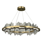 Hildene Circular LED Pendant in Modern Brass with Sterling Accent - 139653-LED-STND-86-85 by Hubbardton Forge
