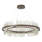 Gossamer Circular LED Pendant in Bronze with Sterling Accent - 139656-LED-STND-05-85 by Hubbardton Forge