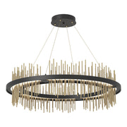Gossamer Circular LED Pendant in Black with Modern Brass Accent - 139656-LED-STND-10-86 by Hubbardton Forge