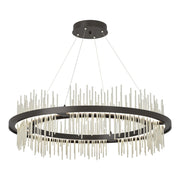 Gossamer Circular LED Pendant in Oil Rubbed Bronze with Sterling Accent - 139656-LED-STND-14-85 by Hubbardton Forge