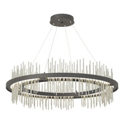 Gossamer Circular LED Pendant in Natural Iron with Sterling Accent - 139656-LED-STND-20-85 by Hubbardton Forge