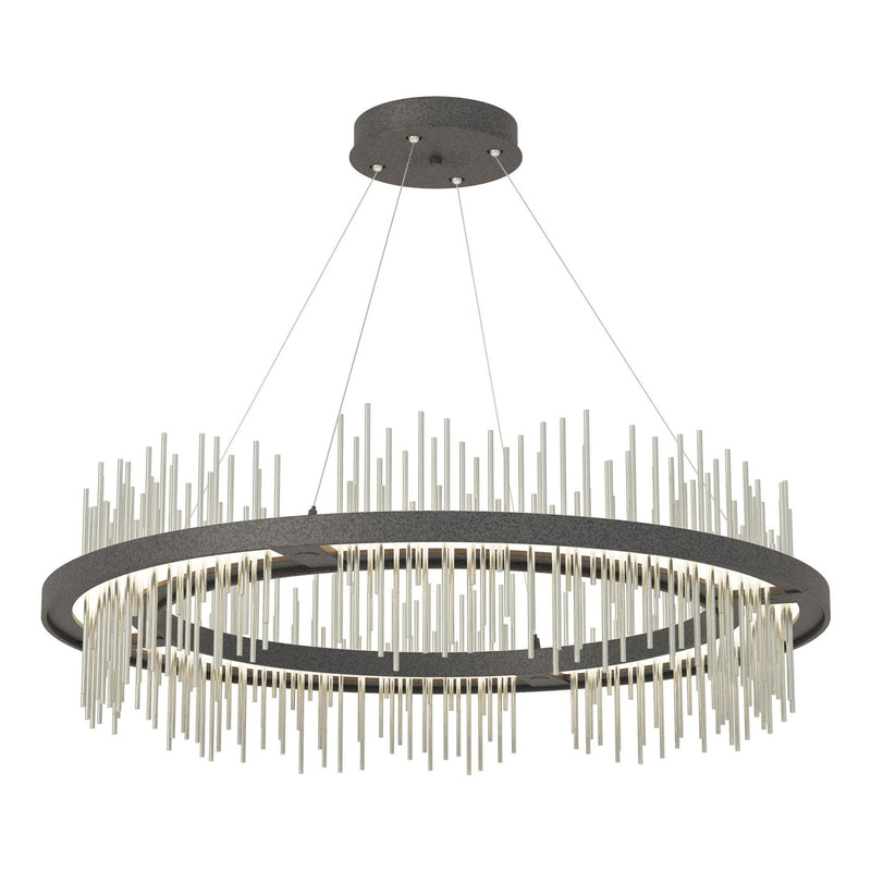 Gossamer Circular LED Pendant in Natural Iron with Sterling Accent - 139656-LED-STND-20-85 by Hubbardton Forge