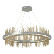 Gossamer Circular LED Pendant in Vintage Platinum with Modern Brass Accent - 139656-LED-STND-82-86 by Hubbardton Forge
