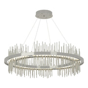 Gossamer Circular LED Pendant in Sterling with Sterling Accent - 139656-LED-STND-85-85 by Hubbardton Forge