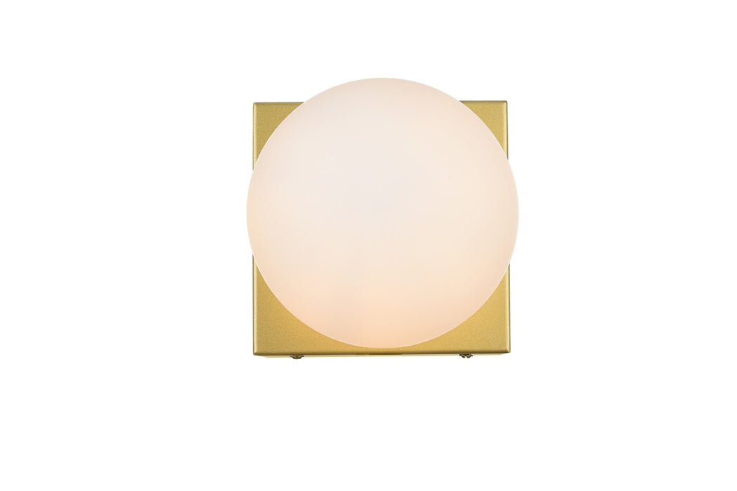 Jaylin One Light Bath Sconce in Brass And Frosted White