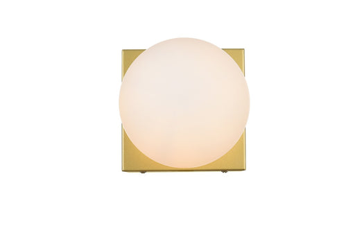 Jaylin One Light Bath Sconce in Brass And Frosted White