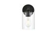 Mayson One Light Bath Sconce in Black And Clear