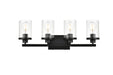 Saanvi Four Light Bath Sconce in Black And Clear