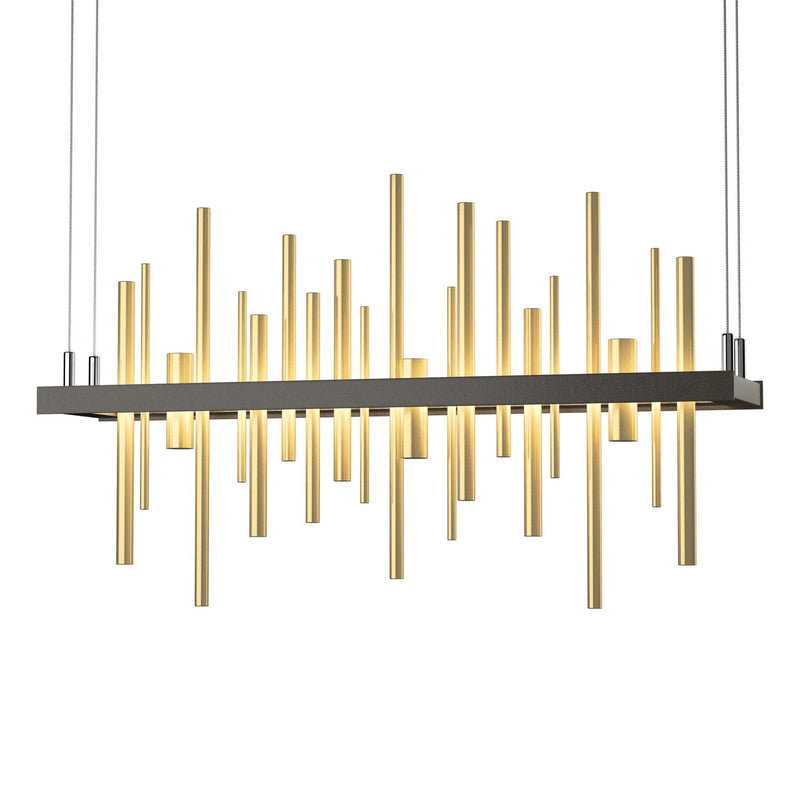 Cityscape LED Pendant in Dark Smoke with Modern Brass Accent - 139725-LED-STND-07-86 by Hubbardton Forge