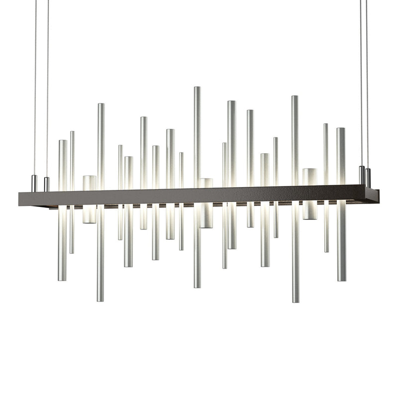 Cityscape LED Pendant in Oil Rubbed Bronze with Vintage Platinum Accent - 139725-LED-STND-14-82 by Hubbardton Forge