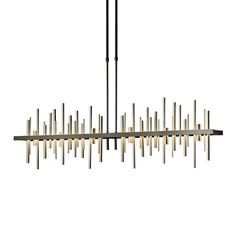 Cityscape Large LED Pendant in Oil Rubbed Bronze with Soft Gold Accent - 139726-LED-STND-14-84 by Hubbardton Forge