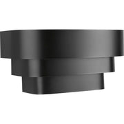 Louvered Half-Moon Wall Sconce in Black