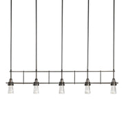 Erlenmeyer 5-Light 48" Linear Chandelier in Dark Smoke