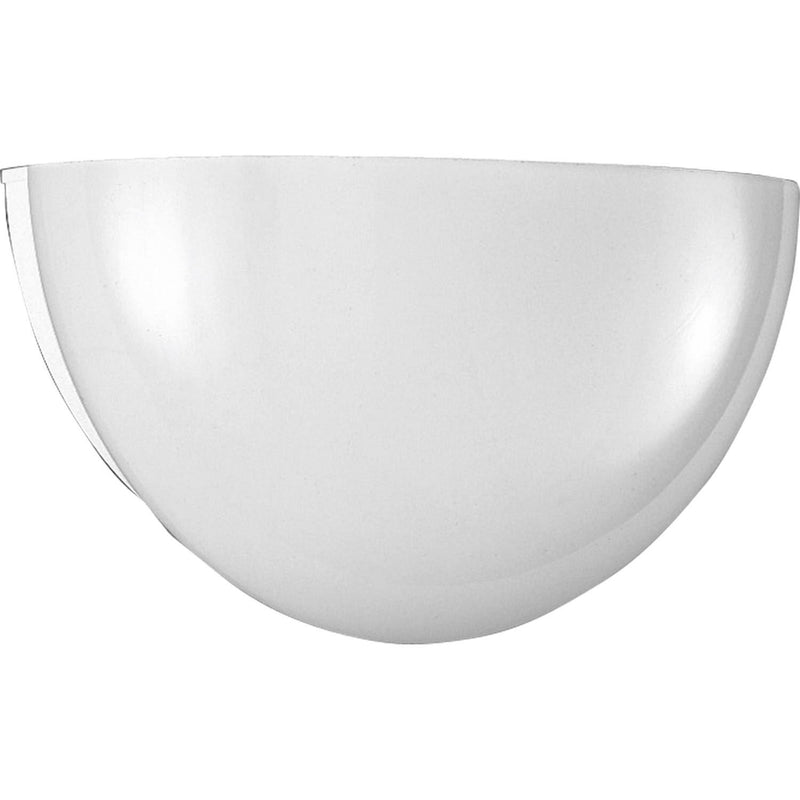 Incandescent Glass Half-Moon Wall Sconce in White