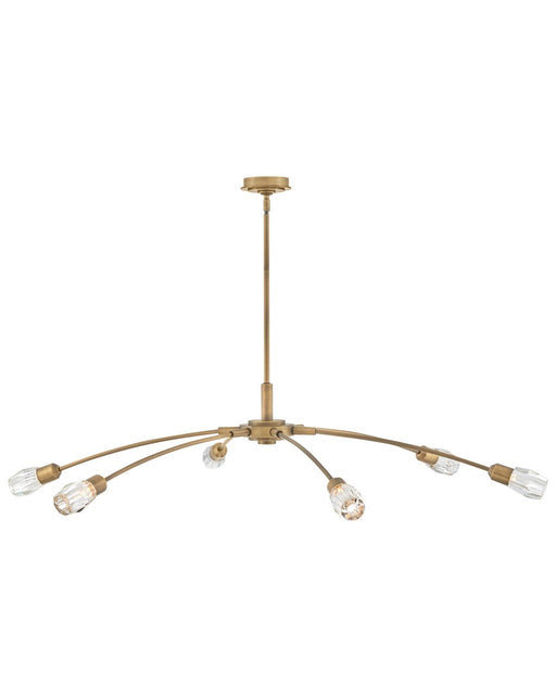 Atera 6-Light 60" Chandelier in Heritage Brass