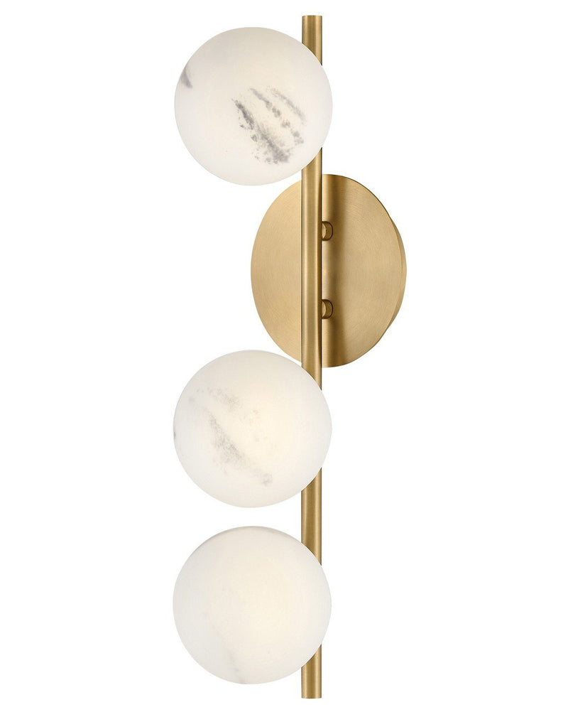 Selene 3-Light Wall Sconce in Lacquered Brass