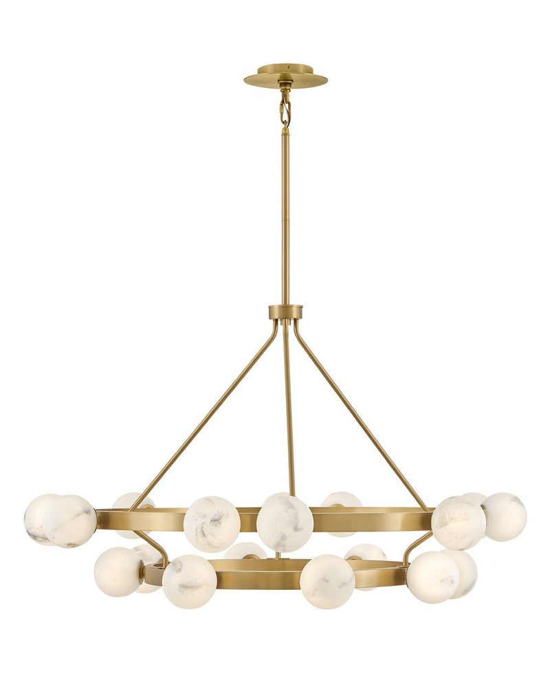 Selene 18-Light Multi-Tier Chandelier in Lacquered Brass