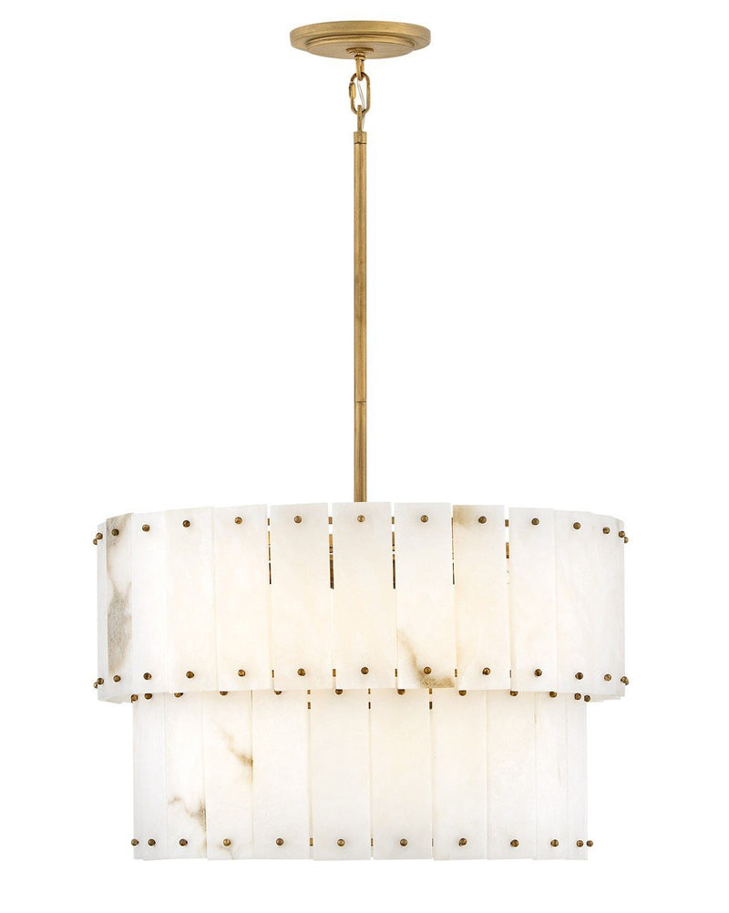 Simone 6-Light Convertible Drum Pendant in Burnished Gold