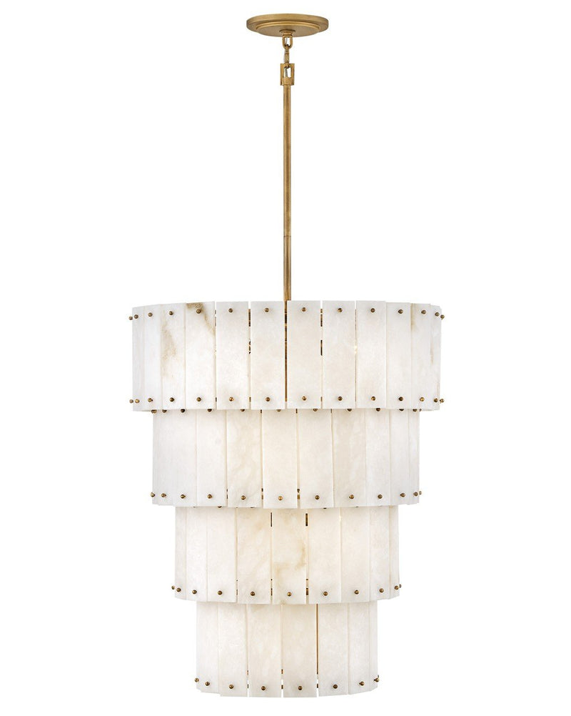 Simone 9-Light Tiered Pendant in Burnished Gold