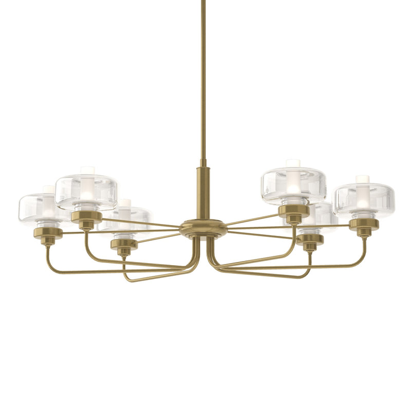 Nola 6-Light 42" Oval Chandelier in Modern Brass