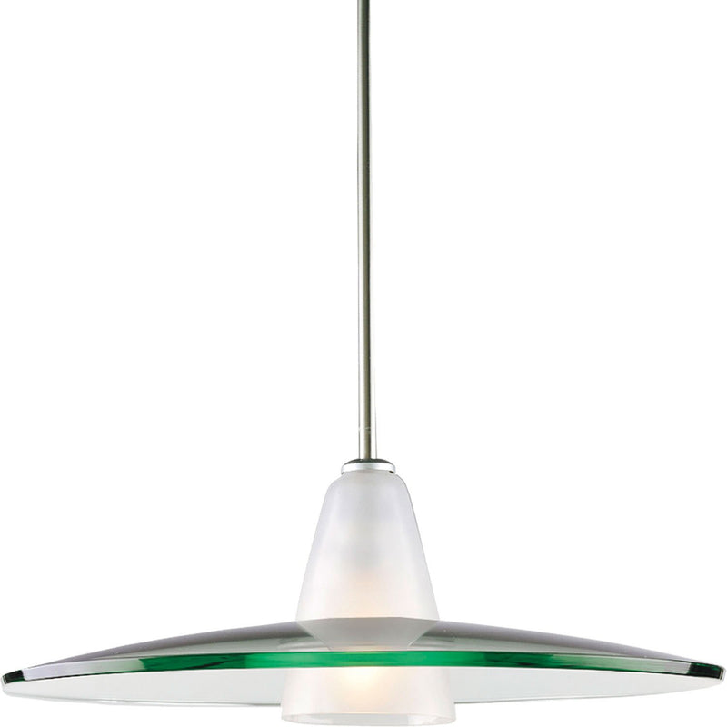 Clear Glass 20" Pendant in Brushed Nickel