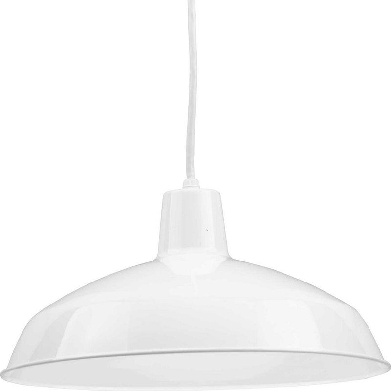 Metal Shade 16" Pendant in White