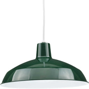 Metal Shade 16" Pendant in Dark Green