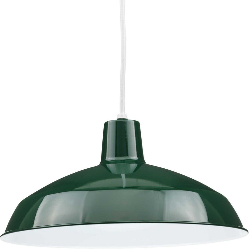 Metal Shade 16" Pendant in Dark Green