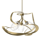 Nest 3-Light 31" Chandelier in Modern Brass