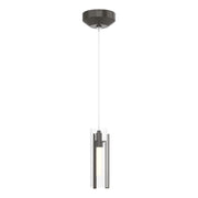 Exos Glass Low Voltage Mini Pendant in Oil Rubbed Bronze - 161180-SKT-STND-14-ZM0065 by Hubbardton Forge