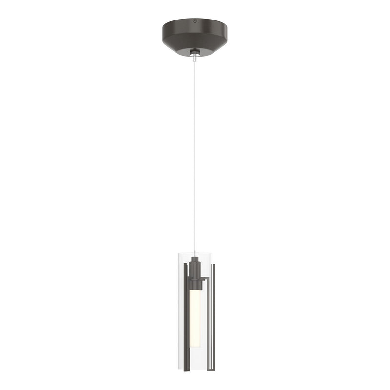 Exos Glass Low Voltage Mini Pendant in Oil Rubbed Bronze - 161180-SKT-STND-14-ZM0065 by Hubbardton Forge